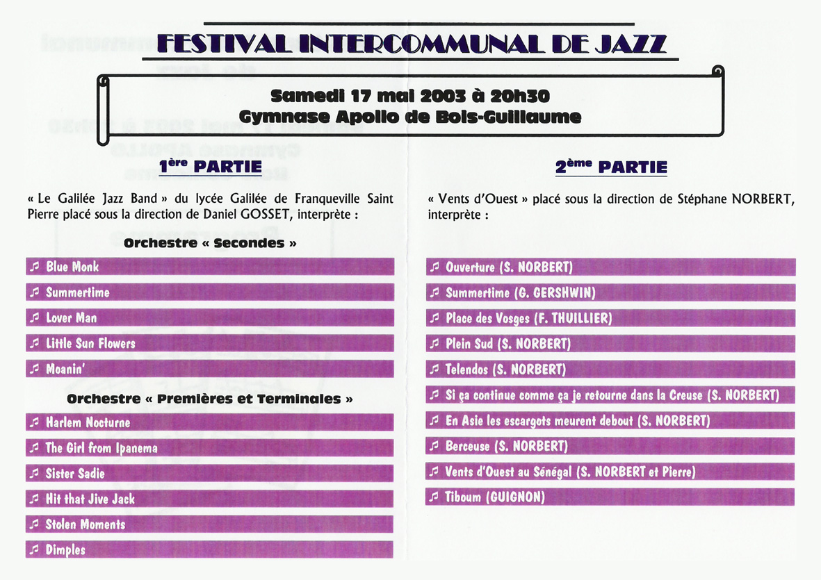 Programme du festival